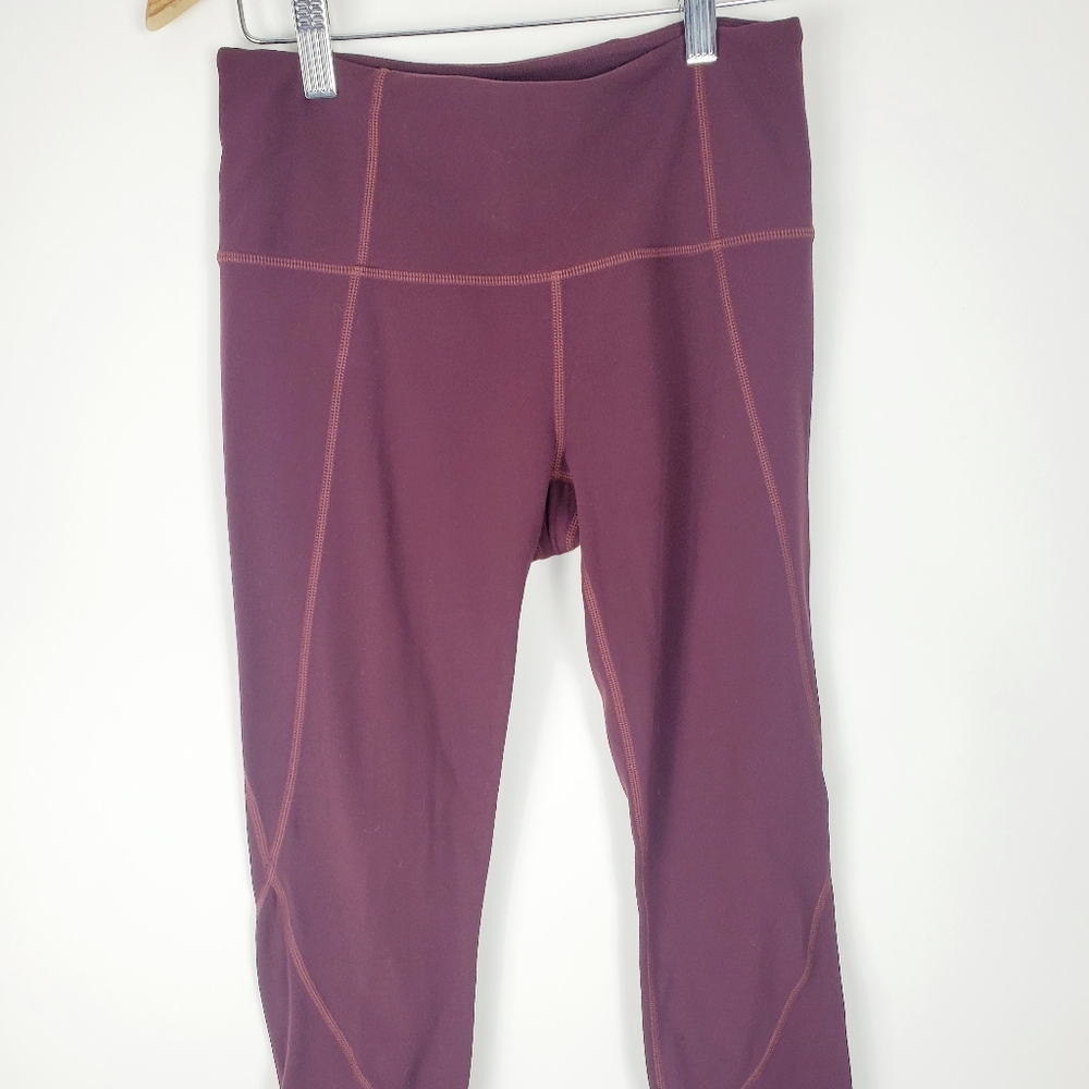 Athleta Chaturanga Cropped Maroon Leggings with a